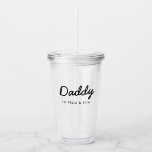 pappa Kids Namn Modern Fars dag Skript Take Away Mugg