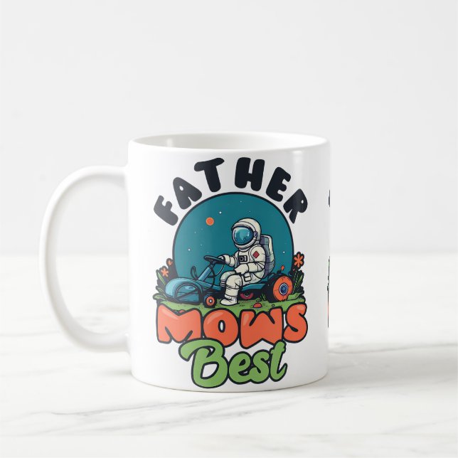 Pappa Klipper Bäst Atronaut Design Landskapsarkite Kaffemugg (Vänster)