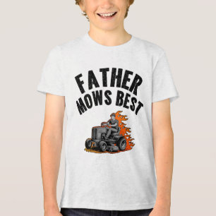 Pappa Klipper Bäst Rolig Pappa Eld Flamma Gräsklip T Shirt