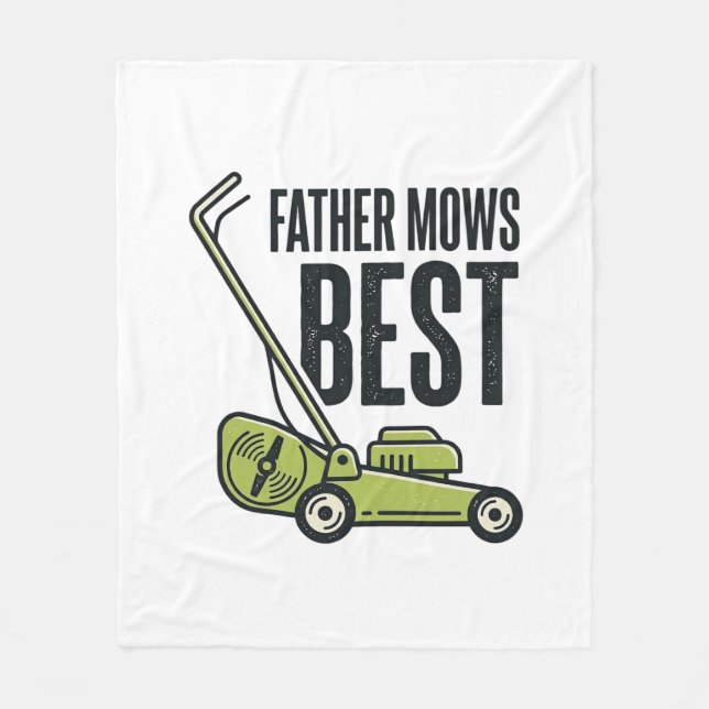 Pappa klipper bäst vintage gräsklippare skjortdesi fleecefilt (Framsidan)