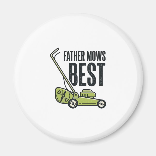 Pappa klipper bäst vintage gräsklippare skjortdesi magnet (Framsidan)