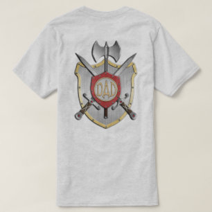 Pappa Knight Battle Vapensköld front/back T-shirt