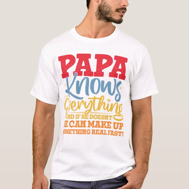 PAPPA Know Allt Fars dag Coola Far Funny T Shirt (Framsida)