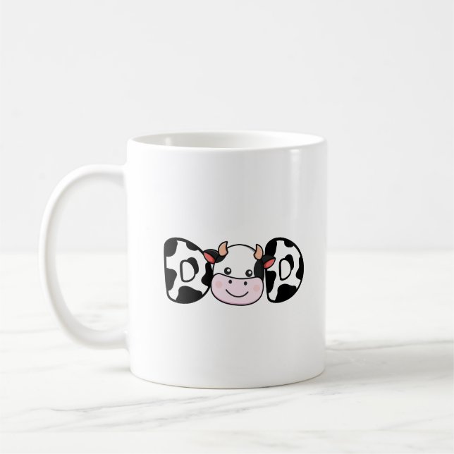 Pappa Ko Print Ko Mönster Fars Dag Kaffemugg (Vänster)