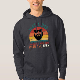 Pappa Kommer Tillbaka Med Mjölk - Rolig Retro Hoodie