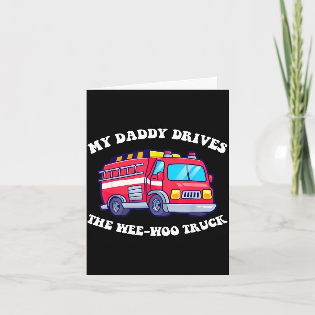 Pappa kör wee-woo lastbilen fantastisk söt far kort (Framsida)