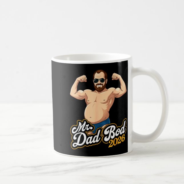 Pappa kroppsform 2026 rolig pappa kroppsförtroende kaffemugg (Höger)