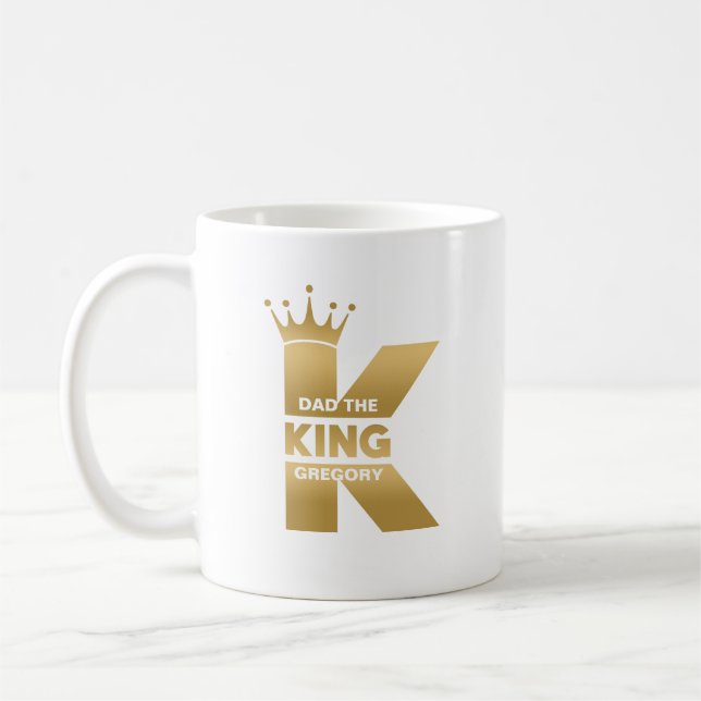 Pappa Kung Guld Kreativ Typography Coffee Mugg (Vänster)
