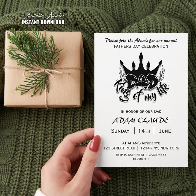 Pappa Kung i mitt liv Fars dag Inbjudningar (Skapare uppladdad)