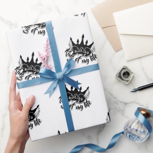 Pappa Kung i mitt liv, Fars dag Wrapping Papper Presentpapper (Gifting)