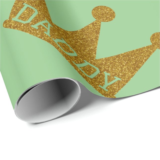 Pappa Kung Krona Fars dag Glitter Presentpapper (Rullad Hörn)