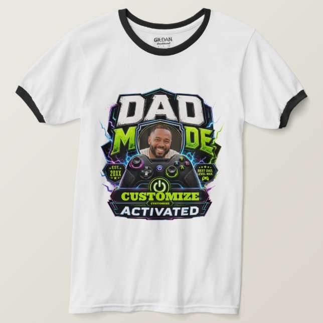 Pappa-läge aktiverat (Anpassningsbart) T Shirt (Design framsida)