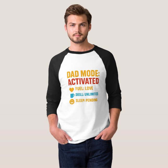 Pappa-läge aktiverat för Fars dag-gift T Shirt (Hel framsida)