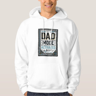 Pappa-läge aktiverat Vintage gravyr skjorta design Hoodie