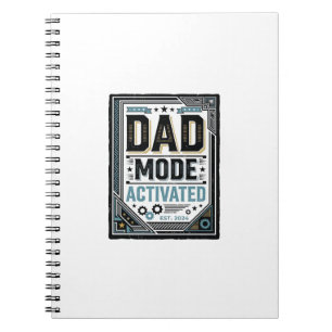 Pappa-läge aktiverat Vintage gravyr tröja design_ Anteckningsbok