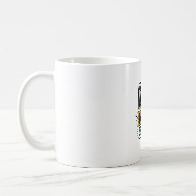 Pappa-läge aktiverat vintage gravyr tröja design  kaffemugg (Vänster)