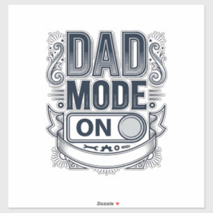 Pappa-läge På Vintage Gravyr T-Shirt Design_1 Klistermärken