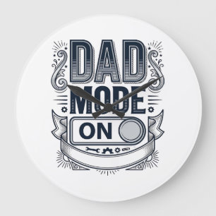 Pappa-läge På Vintage Gravyr T-Shirt Design_1 Stor Klocka