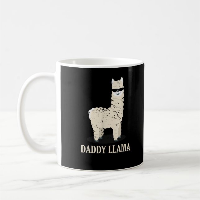 Pappa Lama Alpaca Rolig Djurfantast Kaffemugg (Vänster)