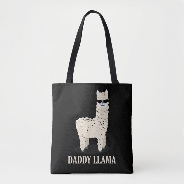 Pappa Lama Alpaca Rolig Djurfantast Tygkasse (Framsida)