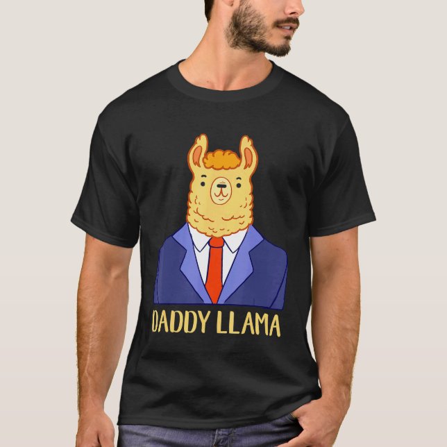 Pappa Lama Fars Dag Lama T Shirt (Framsida)