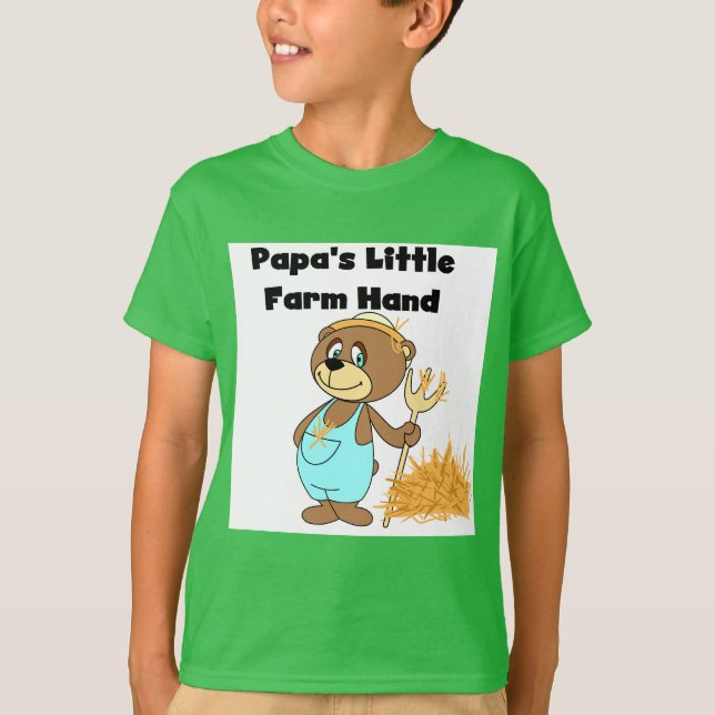 Pappa lantgård räcker lite Tshirts och gåvor (Framsida)