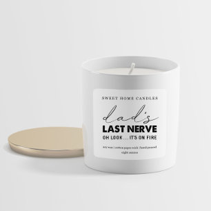 Pappa Last Nerve Candle-etikett Square Sticker Fyrkantigt Klistermärke
