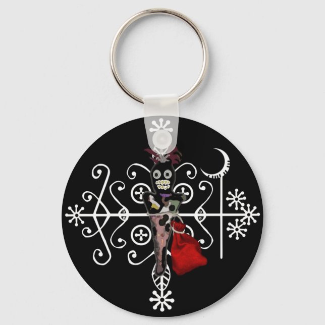 Pappa Legba Voodoo Doll Veve Keychain Nyckelring (Framsida)
