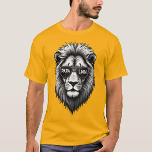 Pappa Lejon T-Shirt - Fetstig grafik