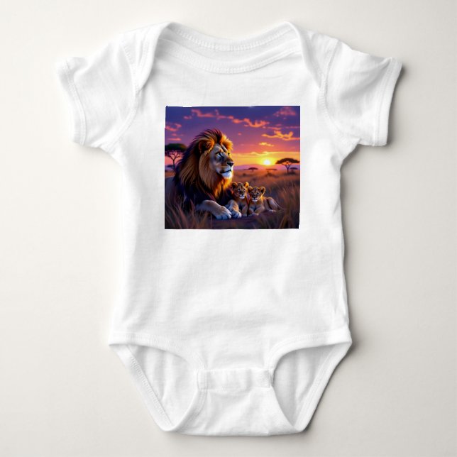 Pappa Lejon's Sunset Pride & Rhino Sunset T Shirt (Framsida)