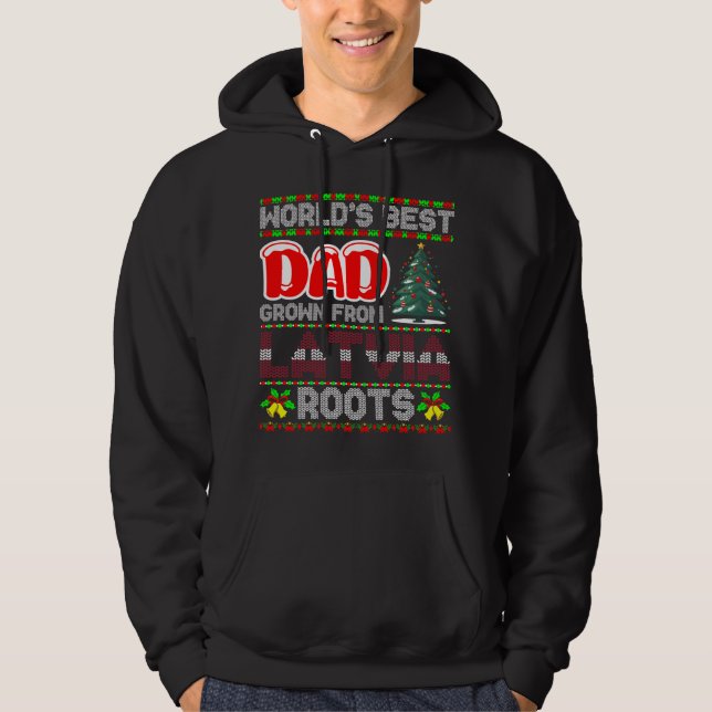 Pappa Lettland Julklappsidé Ful Jultröja Hoodie (Framsida)