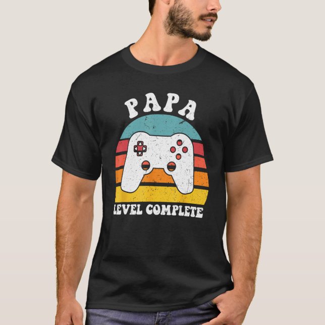 Pappa Level Complete Pappa Familie T Shirt (Framsida)