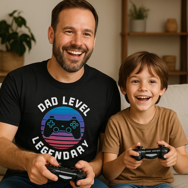 Pappa Level Legendarisk Spelkontroll Fars Dag T Shirt (Skapare uppladdad)