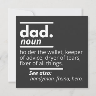 Pappa lexikon - Ljudig Fars dag-gåva Inbjudningar