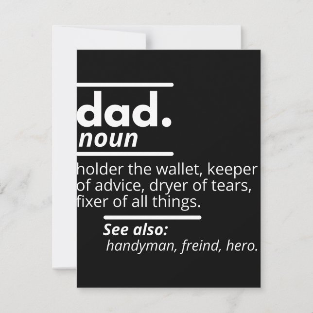 Pappa lexikon - Ljudig Fars dag-gåva Spara Datumet (Framsida)