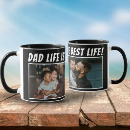 Pappa Life är Best Life 2 Photos Far Black Mugg