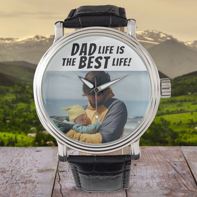 Pappa Life är det bästa familjefotet Armbandsur (Skapare uppladdad)