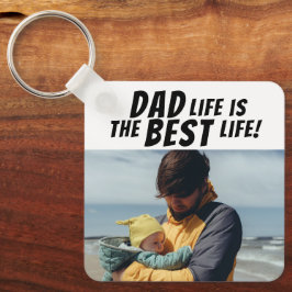 Pappa Life är det bästa familjefotet Nyckelring