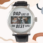 Pappa Life är det bästa programmet för foto 2 Far Armbandsur<br><div class="desc">Pappa Life är Best Life 2 Photos Far Watch. Den här personligen är perfekten för alla pappa där ute som vet att det är det bästa sak som någonsin hänt honom att vara pappa. Utformningen innehåller citatet "Pappa är det bästa livet" i fet brev som kommer att få pappa att...</div>