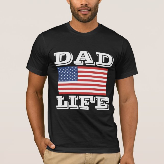 PAPPA LIFE FARS DAG PATRIOTIC T-SHIRTS (Framsida)