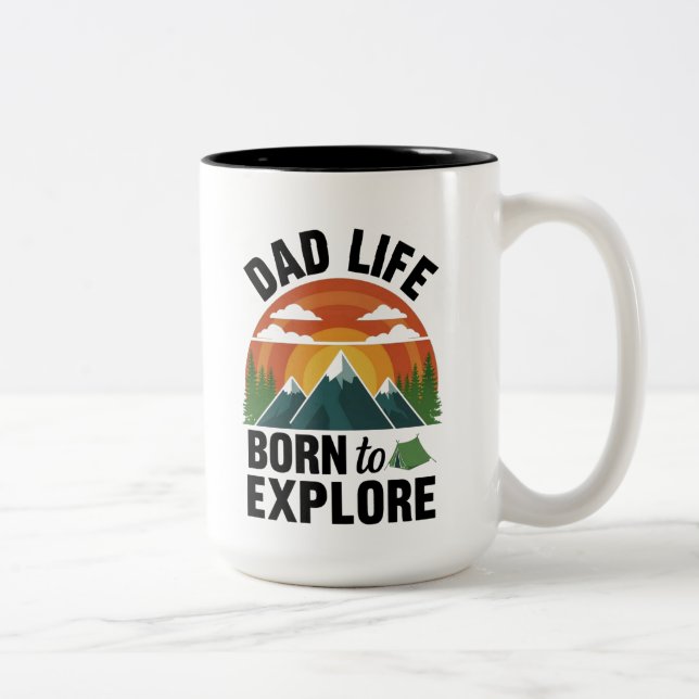 Pappa Life född att utforska Två-Tonad Mugg (Höger)