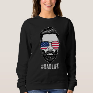 Pappa Life Sunglass American Flagga Fars dag 4:e T Shirt