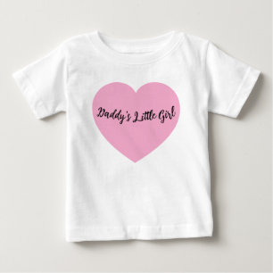 Pappa lilla flicka rosa hjärta baby och småbarns t shirt