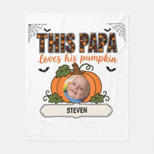 Pappa lilla pumpa 1 barnbarnsnamn Halloween Fleecefilt