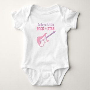 Pappa lilla Rockstjärna Rosa Guitar för Flicka T-shirt