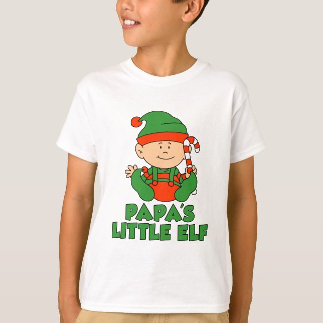 Pappa Little Elf Cute Tecknad T-shirt (Framsida)