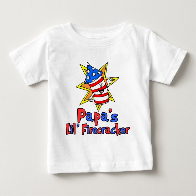 Pappa Little Firecracker Tee Shirt (Framsida)