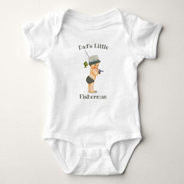 Pappa Little Fisherman One Biet T-Shirt (Framsida)