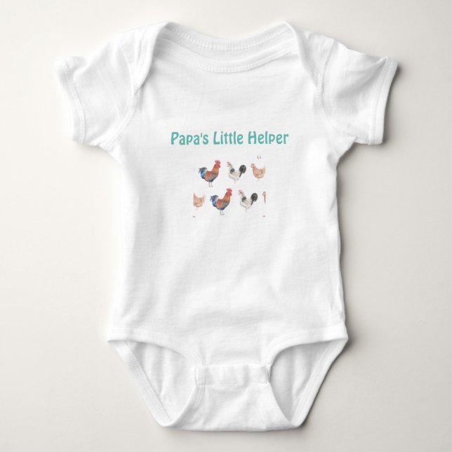 Pappa Little Helper Tupp With Hen T Shirt (Framsida)