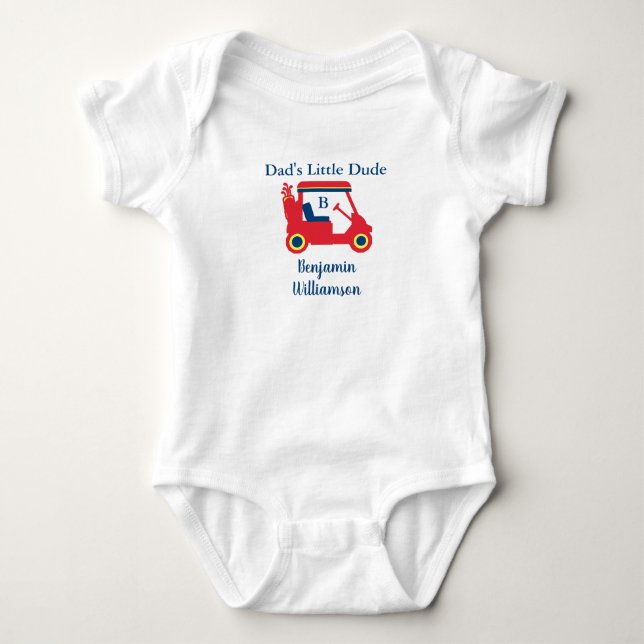Pappa Little Killen Golf Cart Namn Monogram T Shirt (Framsida)